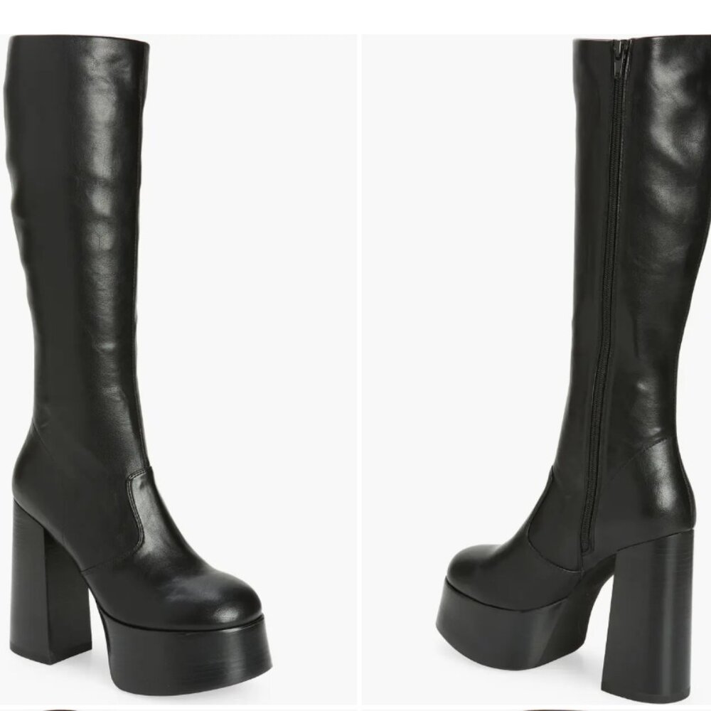 Jeffrey Campbell Timewarp Black Platform Boots NWT Size 8